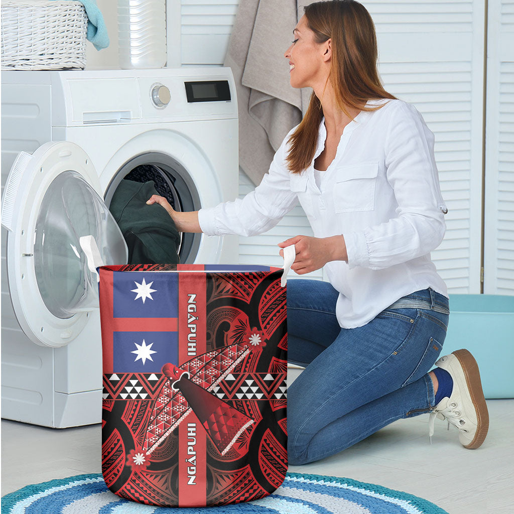 Aotearoa Iwi Ngapuhi Laundry Basket Tuhoronuku Kite United Tribes Flag Maori Pattern