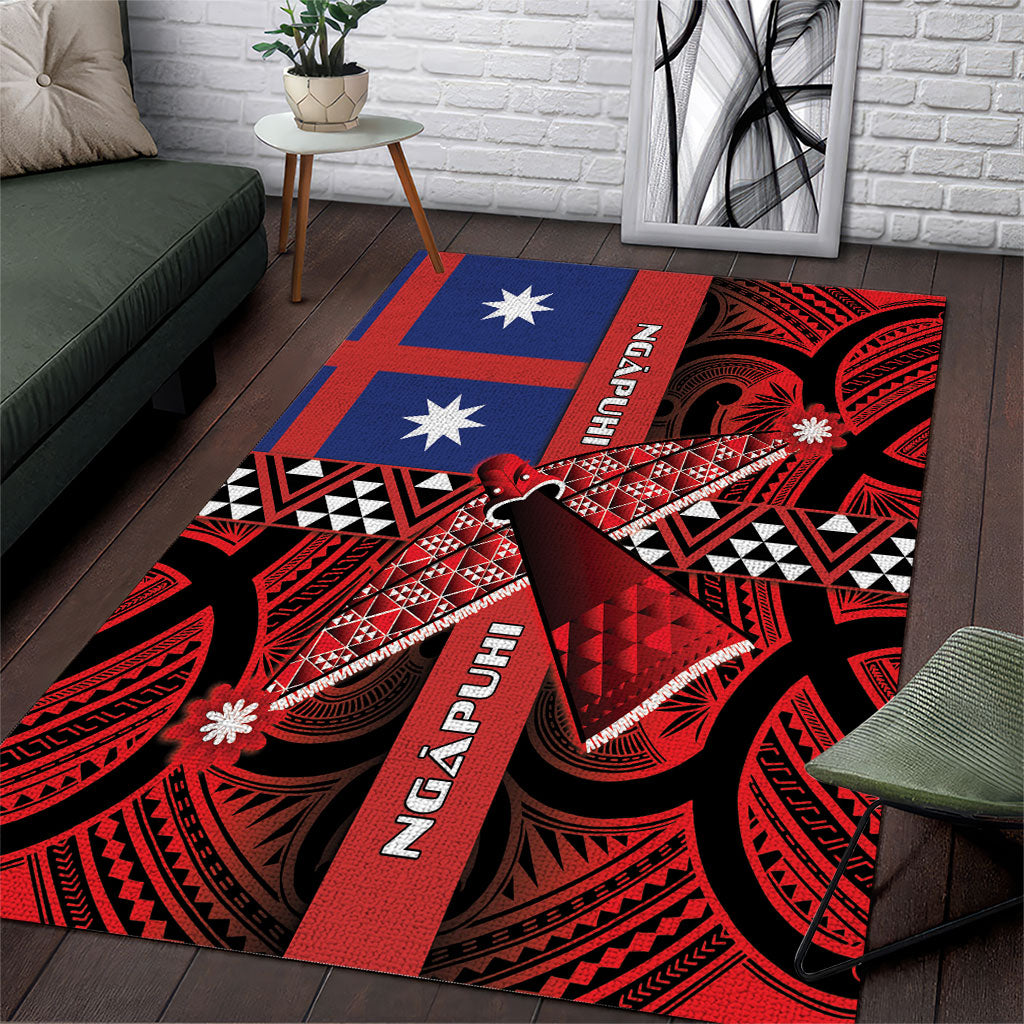 Aotearoa Iwi Ngapuhi Area Rug Tuhoronuku Kite United Tribes Flag Maori Pattern