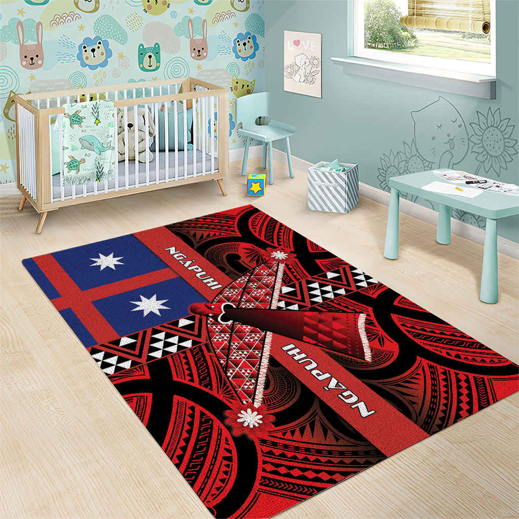 Aotearoa Iwi Ngapuhi Area Rug Tuhoronuku Kite United Tribes Flag Maori Pattern