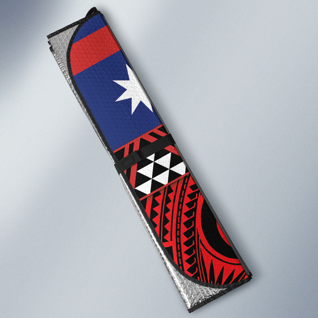 Aotearoa Iwi Ngapuhi Auto Sun Shade Tuhoronuku Kite United Tribes Flag Maori Pattern