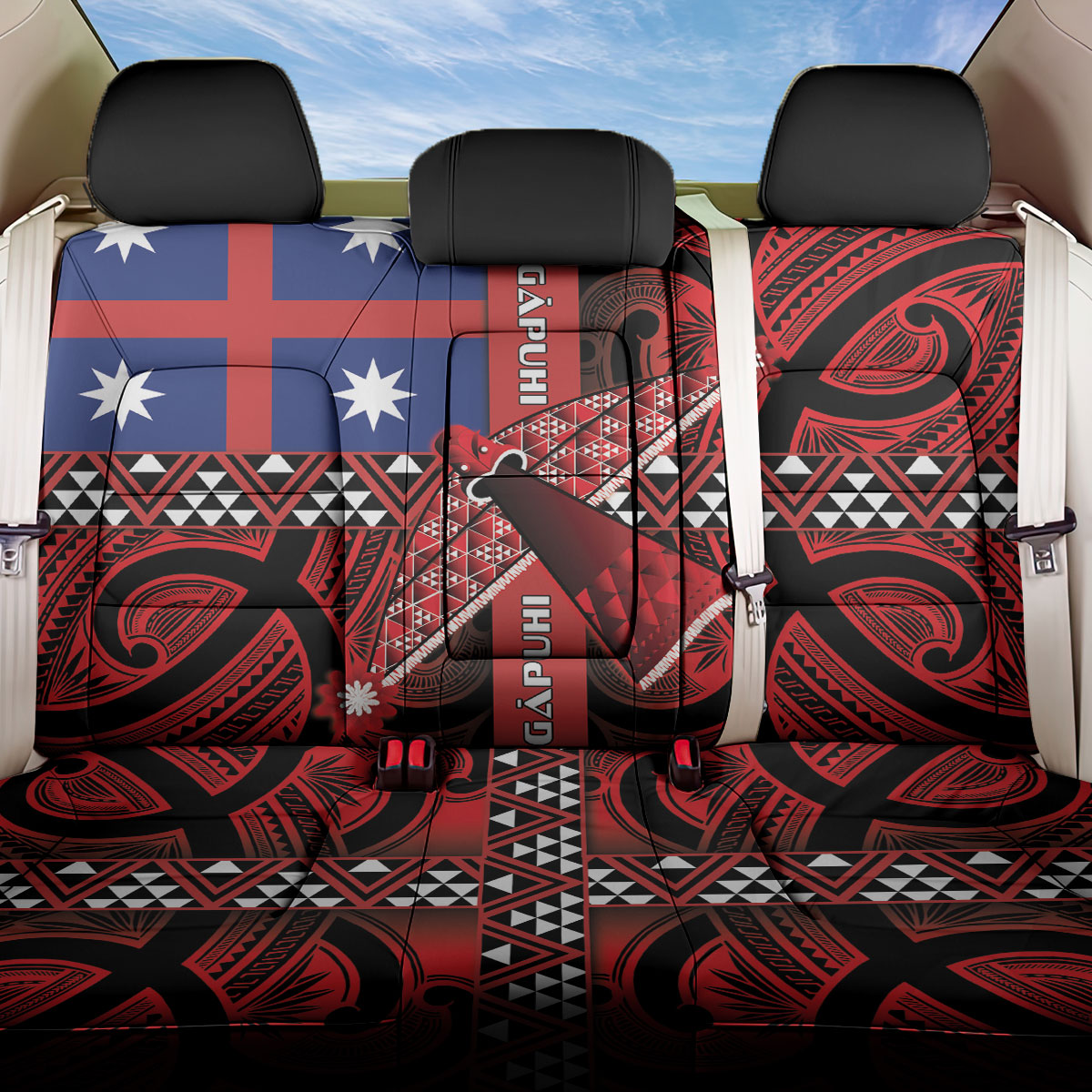 Aotearoa Iwi Ngapuhi Back Car Seat Cover Tuhoronuku Kite United Tribes Flag Maori Pattern