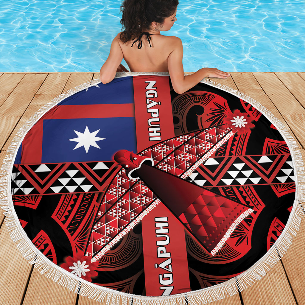 Aotearoa Iwi Ngapuhi Beach Blanket Tuhoronuku Kite United Tribes Flag Maori Pattern