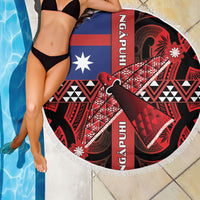 Aotearoa Iwi Ngapuhi Beach Blanket Tuhoronuku Kite United Tribes Flag Maori Pattern