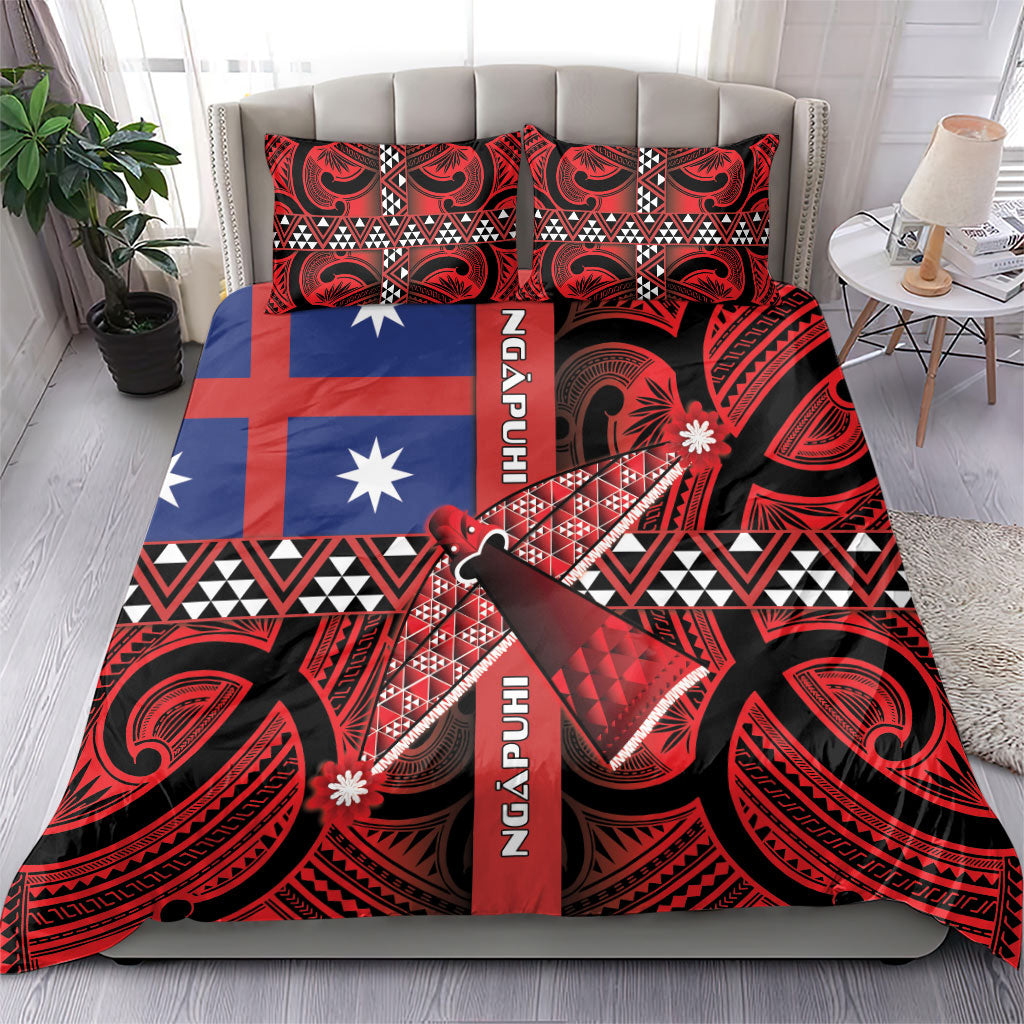 Aotearoa Iwi Ngapuhi Bedding Set Tuhoronuku Kite United Tribes Flag Maori Pattern