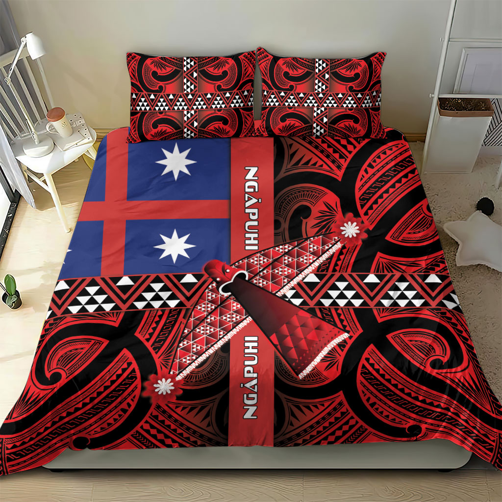 Aotearoa Iwi Ngapuhi Bedding Set Tuhoronuku Kite United Tribes Flag Maori Pattern