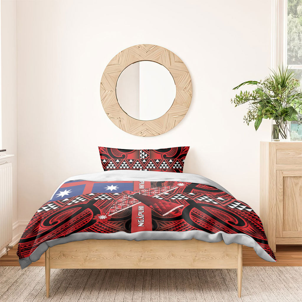 Aotearoa Iwi Ngapuhi Bedding Set Tuhoronuku Kite United Tribes Flag Maori Pattern