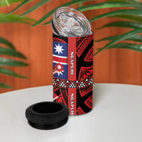 Aotearoa Iwi Ngapuhi 4 in 1 Can Cooler Tumbler Tuhoronuku Kite United Tribes Flag Maori Pattern