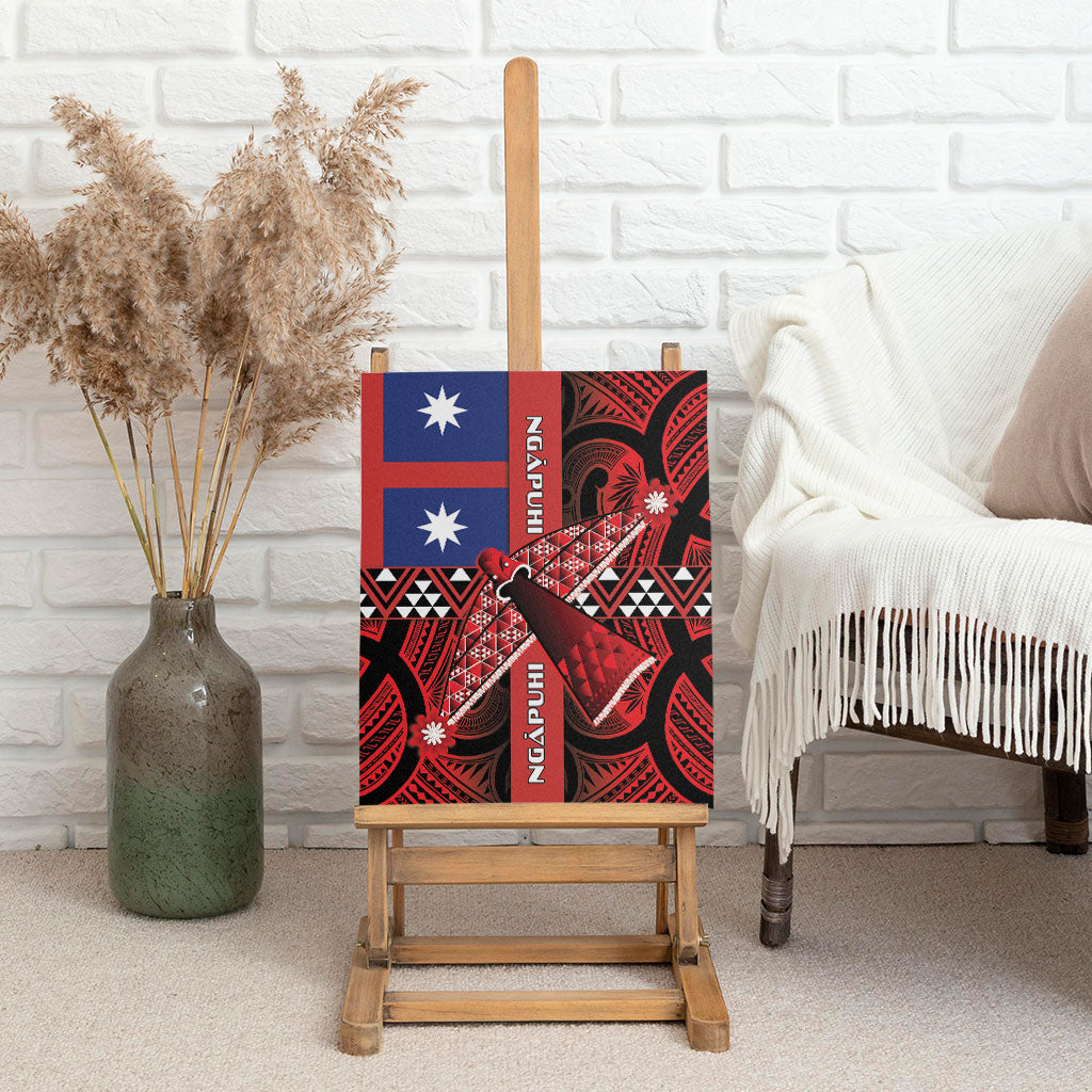 Aotearoa Iwi Ngapuhi Canvas Wall Art Tuhoronuku Kite United Tribes Flag Maori Pattern