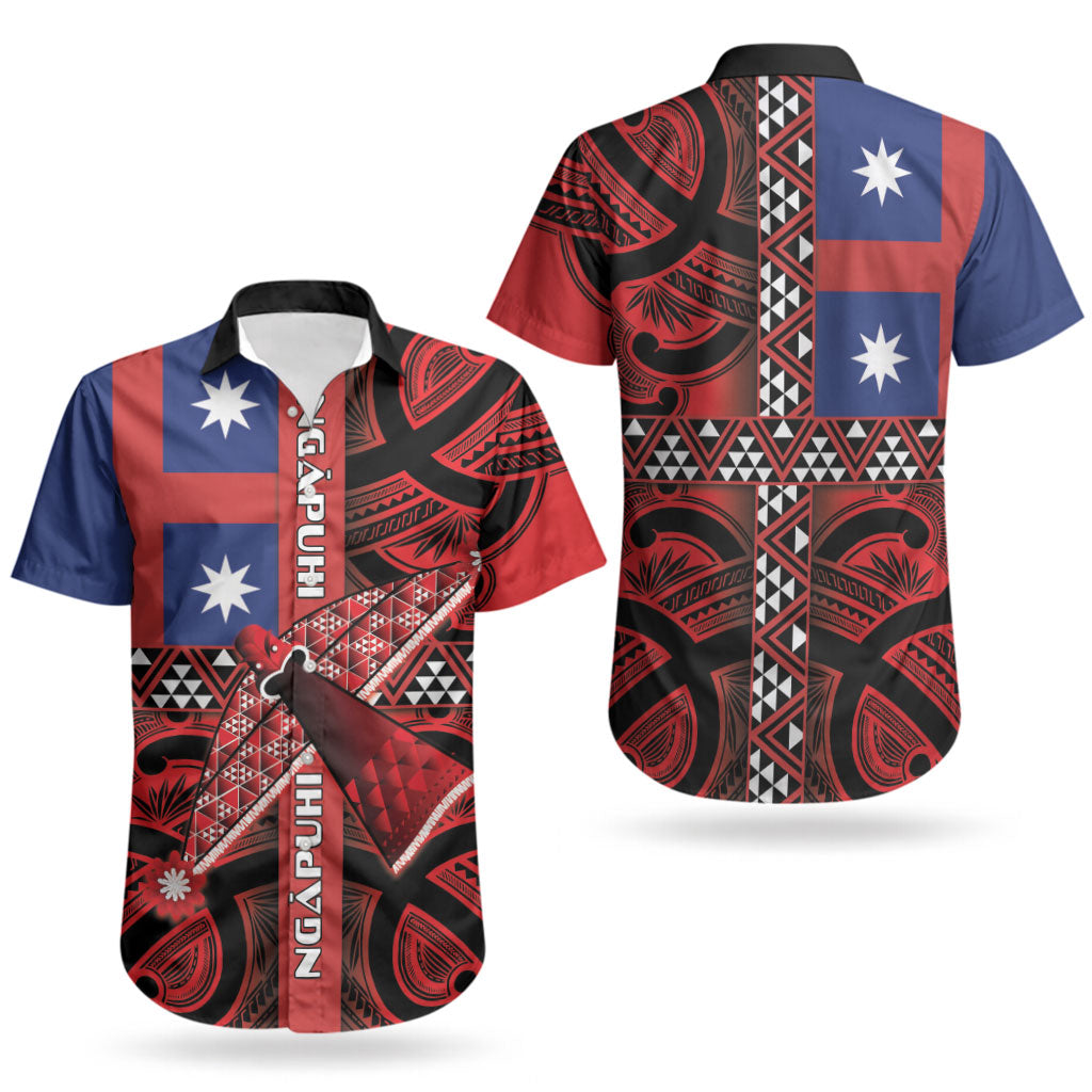 Aotearoa Iwi Ngapuhi Couples Matching Puletasi and Hawaiian Shirt Tuhoronuku Kite United Tribes Flag Maori Pattern