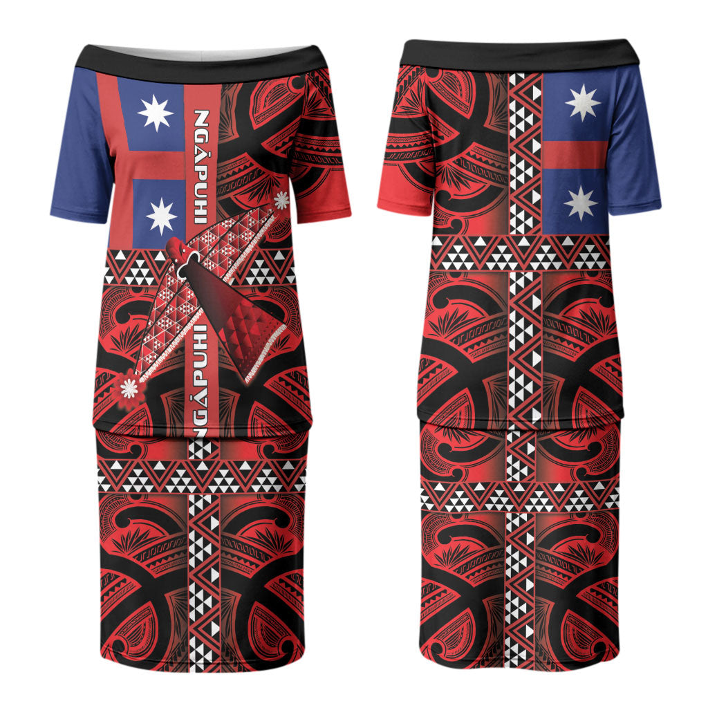 Aotearoa Iwi Ngapuhi Couples Matching Puletasi and Hawaiian Shirt Tuhoronuku Kite United Tribes Flag Maori Pattern