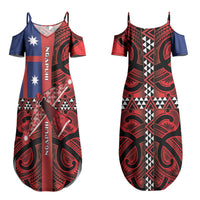 Aotearoa Iwi Ngapuhi Couples Matching Summer Maxi Dress and Long Sleeve Button Shirt Tuhoronuku Kite United Tribes Flag Maori Pattern