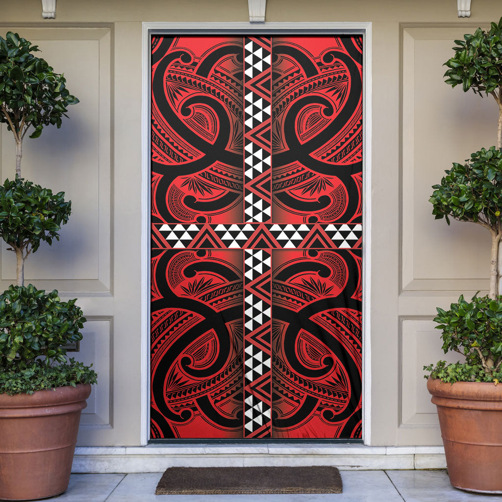 Aotearoa Iwi Ngapuhi Door Cover Tuhoronuku Kite United Tribes Flag Maori Pattern