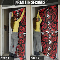 Aotearoa Iwi Ngapuhi Door Cover Tuhoronuku Kite United Tribes Flag Maori Pattern