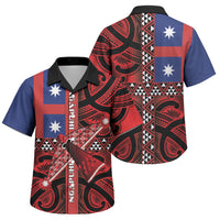 Aotearoa Iwi Ngapuhi Family Matching Off The Shoulder Long Sleeve Dress and Hawaiian Shirt Tuhoronuku Kite United Tribes Flag Maori Pattern