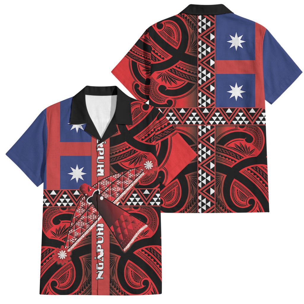 Aotearoa Iwi Ngapuhi Family Matching Off Shoulder Maxi Dress and Hawaiian Shirt Tuhoronuku Kite United Tribes Flag Maori Pattern