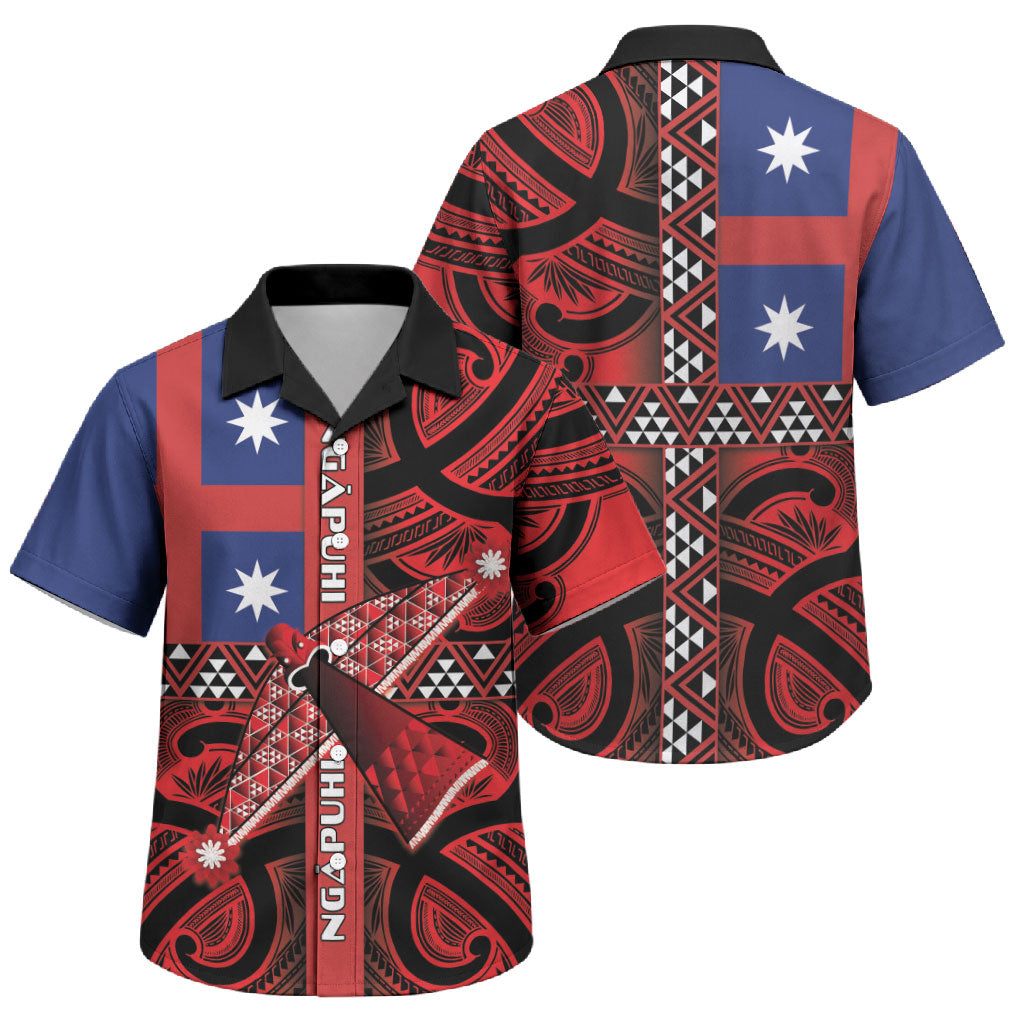 Aotearoa Iwi Ngapuhi Family Matching Summer Maxi Dress and Hawaiian Shirt Tuhoronuku Kite United Tribes Flag Maori Pattern