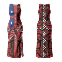 Aotearoa Iwi Ngapuhi Family Matching Tank Maxi Dress and Hawaiian Shirt Tuhoronuku Kite United Tribes Flag Maori Pattern