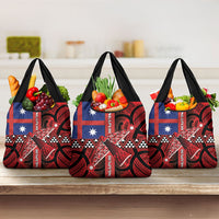 Aotearoa Iwi Ngapuhi Grocery Bag Tuhoronuku Kite United Tribes Flag Maori Pattern