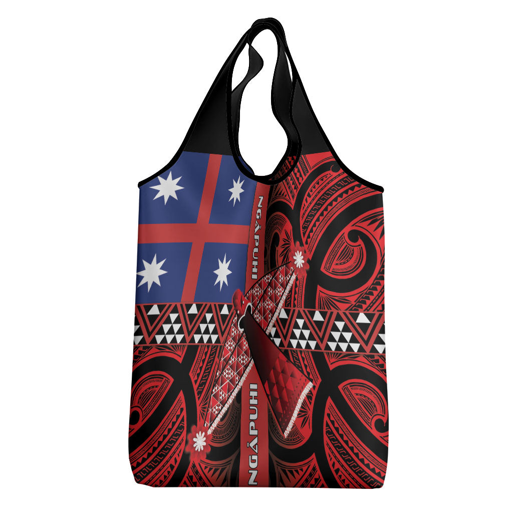 Aotearoa Iwi Ngapuhi Grocery Bag Tuhoronuku Kite United Tribes Flag Maori Pattern