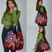 Aotearoa Iwi Ngapuhi Grocery Bag Tuhoronuku Kite United Tribes Flag Maori Pattern