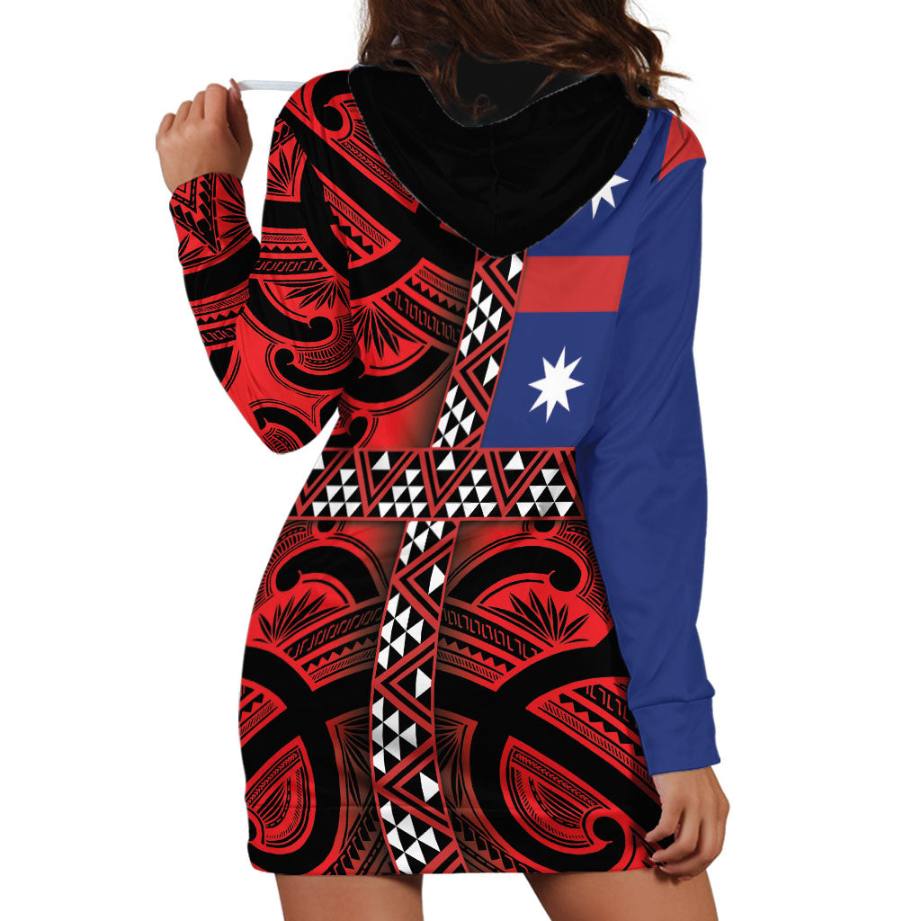 Aotearoa Iwi Ngapuhi Hoodie Dress Tuhoronuku Kite United Tribes Flag Maori Pattern