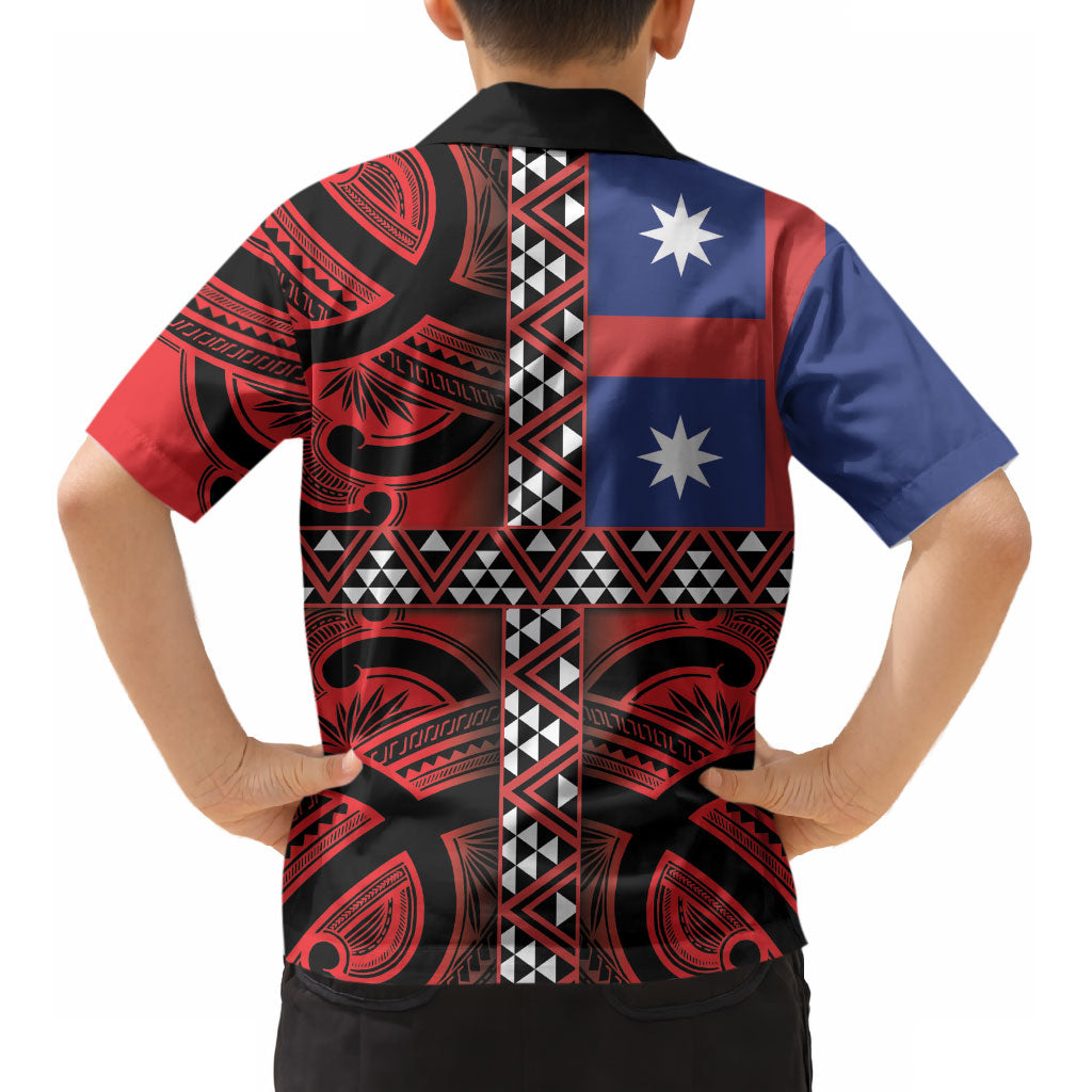 Aotearoa Iwi Ngapuhi Kid Hawaiian Shirt Tuhoronuku Kite United Tribes Flag Maori Pattern
