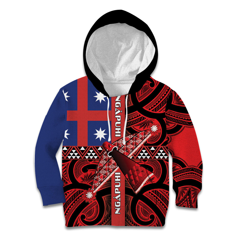 Aotearoa Iwi Ngapuhi Kid Hoodie Tuhoronuku Kite United Tribes Flag Maori Pattern