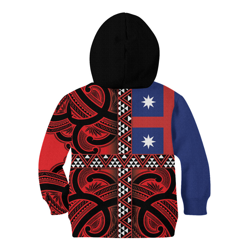 Aotearoa Iwi Ngapuhi Kid Hoodie Tuhoronuku Kite United Tribes Flag Maori Pattern