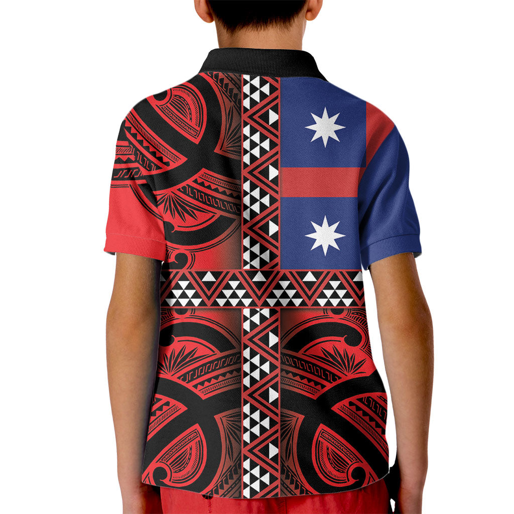 Aotearoa Iwi Ngapuhi Kid Polo Shirt Tuhoronuku Kite United Tribes Flag Maori Pattern