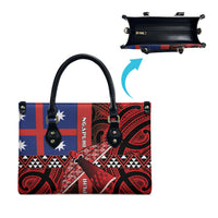 Aotearoa Iwi Ngapuhi Leather Bag Tuhoronuku Kite United Tribes Flag Maori Pattern