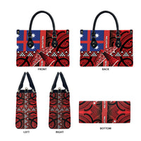 Aotearoa Iwi Ngapuhi Leather Bag Tuhoronuku Kite United Tribes Flag Maori Pattern