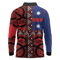Aotearoa Iwi Ngapuhi Long Sleeve Polo Shirt Tuhoronuku Kite United Tribes Flag Maori Pattern