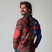 Aotearoa Iwi Ngapuhi Long Sleeve Polo Shirt Tuhoronuku Kite United Tribes Flag Maori Pattern