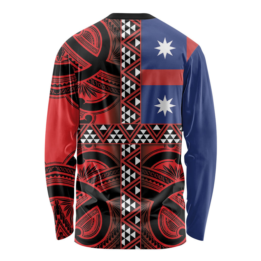 Aotearoa Iwi Ngapuhi Long Sleeve Shirt Tuhoronuku Kite United Tribes Flag Maori Pattern