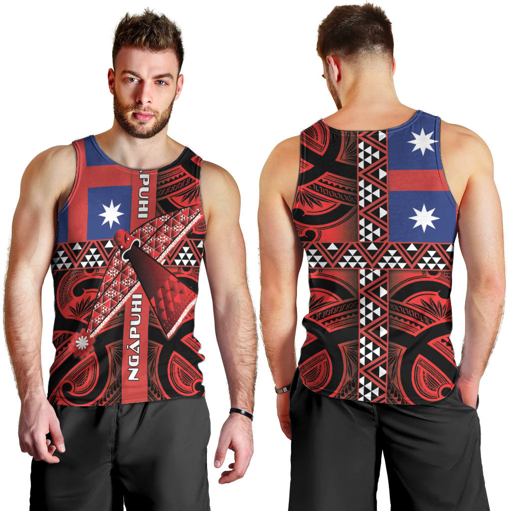 Aotearoa Iwi Ngapuhi Men Tank Top Tuhoronuku Kite United Tribes Flag Maori Pattern