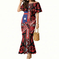 Aotearoa Iwi Ngapuhi Mermaid Dress Tuhoronuku Kite United Tribes Flag Maori Pattern