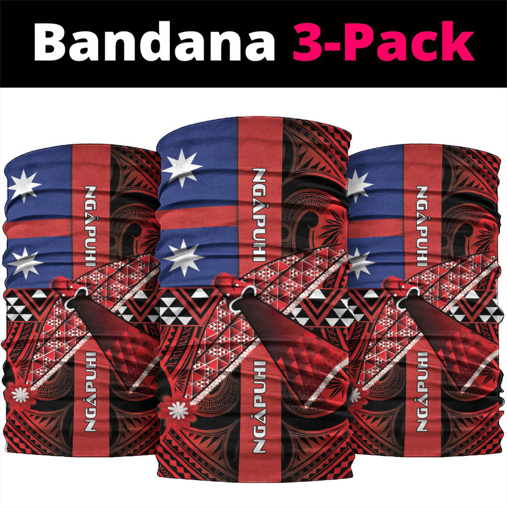 Aotearoa Iwi Ngapuhi Neck Gaiter Tuhoronuku Kite United Tribes Flag Maori Pattern LT22 package One Size: 25*50cm Red - Polynesian Pride