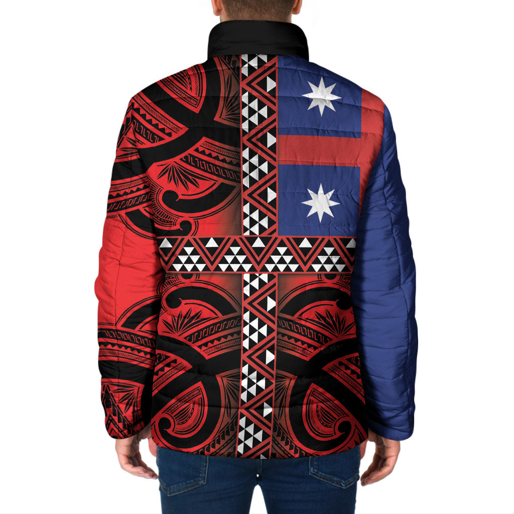 Aotearoa Iwi Ngapuhi Padded Jacket Tuhoronuku Kite United Tribes Flag Maori Pattern