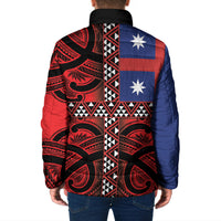 Aotearoa Iwi Ngapuhi Padded Jacket Tuhoronuku Kite United Tribes Flag Maori Pattern