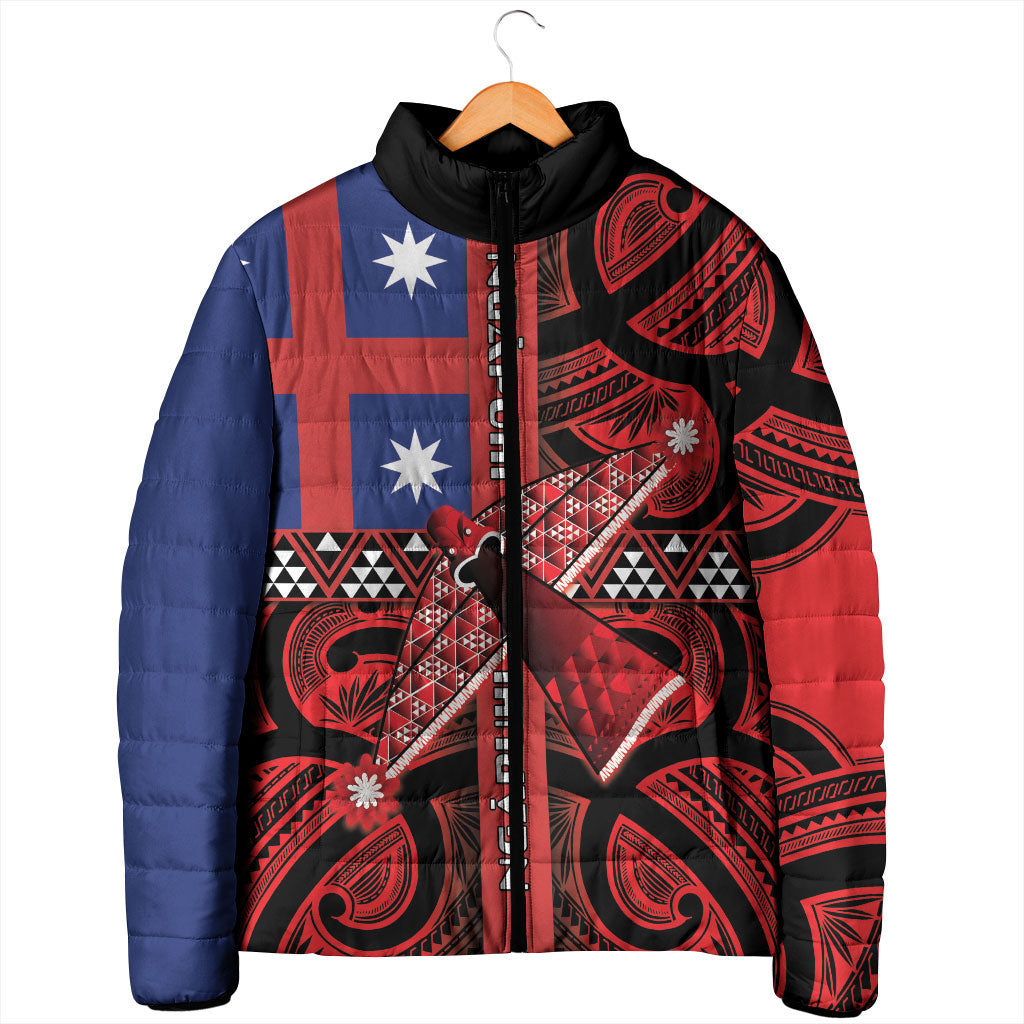 Aotearoa Iwi Ngapuhi Padded Jacket Tuhoronuku Kite United Tribes Flag Maori Pattern