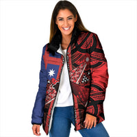 Aotearoa Iwi Ngapuhi Padded Jacket Tuhoronuku Kite United Tribes Flag Maori Pattern
