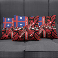 Aotearoa Iwi Ngapuhi Pillow Cover Tuhoronuku Kite United Tribes Flag Maori Pattern