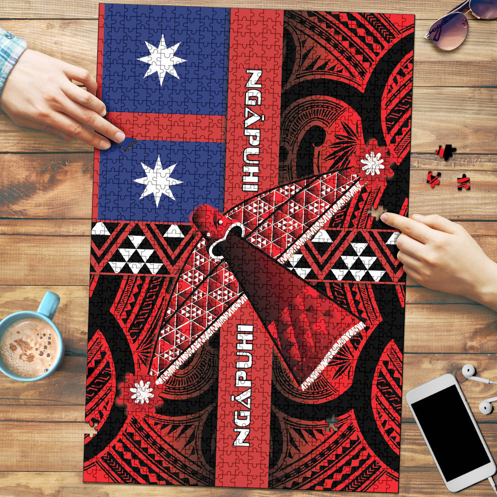 Aotearoa Iwi Ngapuhi Puzzle Tuhoronuku Kite United Tribes Flag Maori Pattern LT22 Red - Polynesian Pride