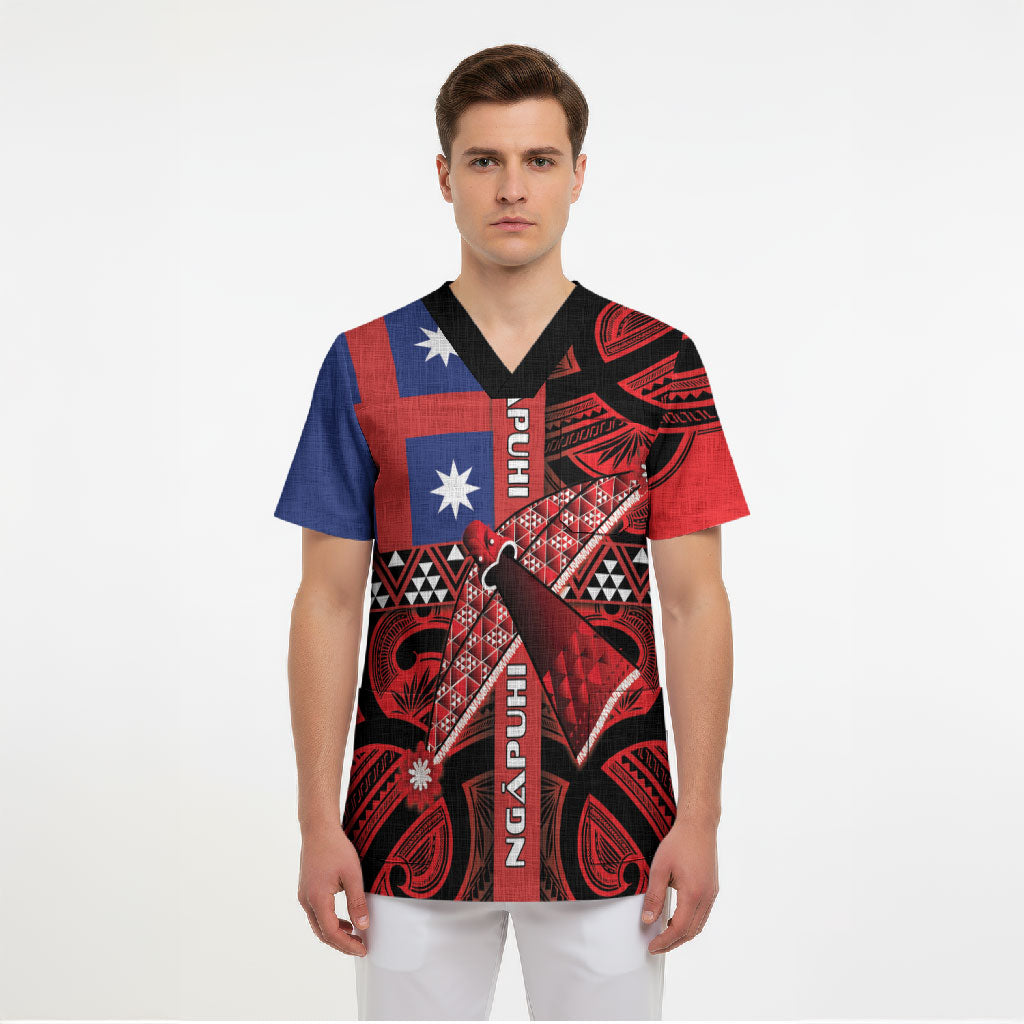 Aotearoa Iwi Ngapuhi Scrub Top Tuhoronuku Kite United Tribes Flag Maori Pattern