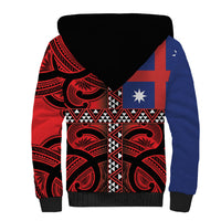 Aotearoa Iwi Ngapuhi Sherpa Hoodie Tuhoronuku Kite United Tribes Flag Maori Pattern