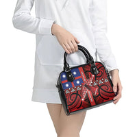 Aotearoa Iwi Ngapuhi Shoulder Handbag Tuhoronuku Kite United Tribes Flag Maori Pattern