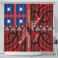 Aotearoa Iwi Ngapuhi Shower Curtain Tuhoronuku Kite United Tribes Flag Maori Pattern