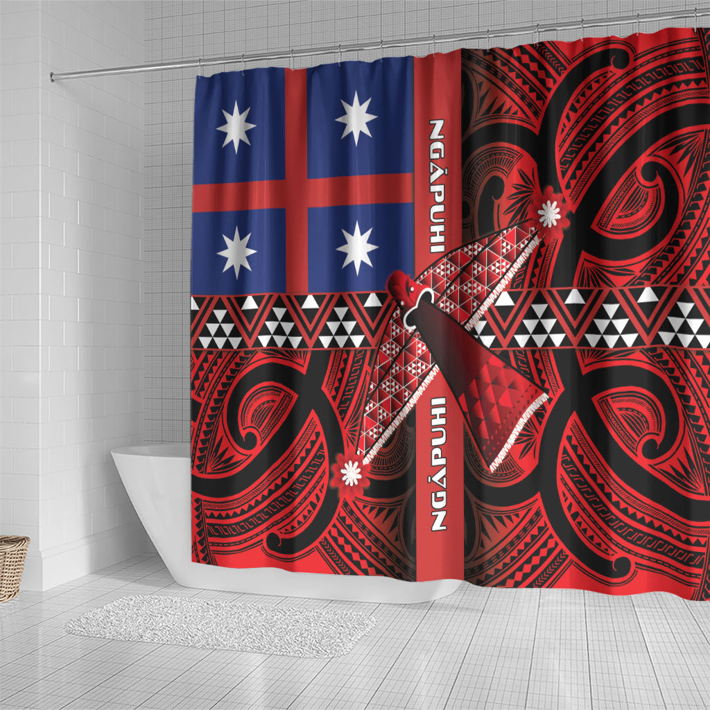 Aotearoa Iwi Ngapuhi Shower Curtain Tuhoronuku Kite United Tribes Flag Maori Pattern