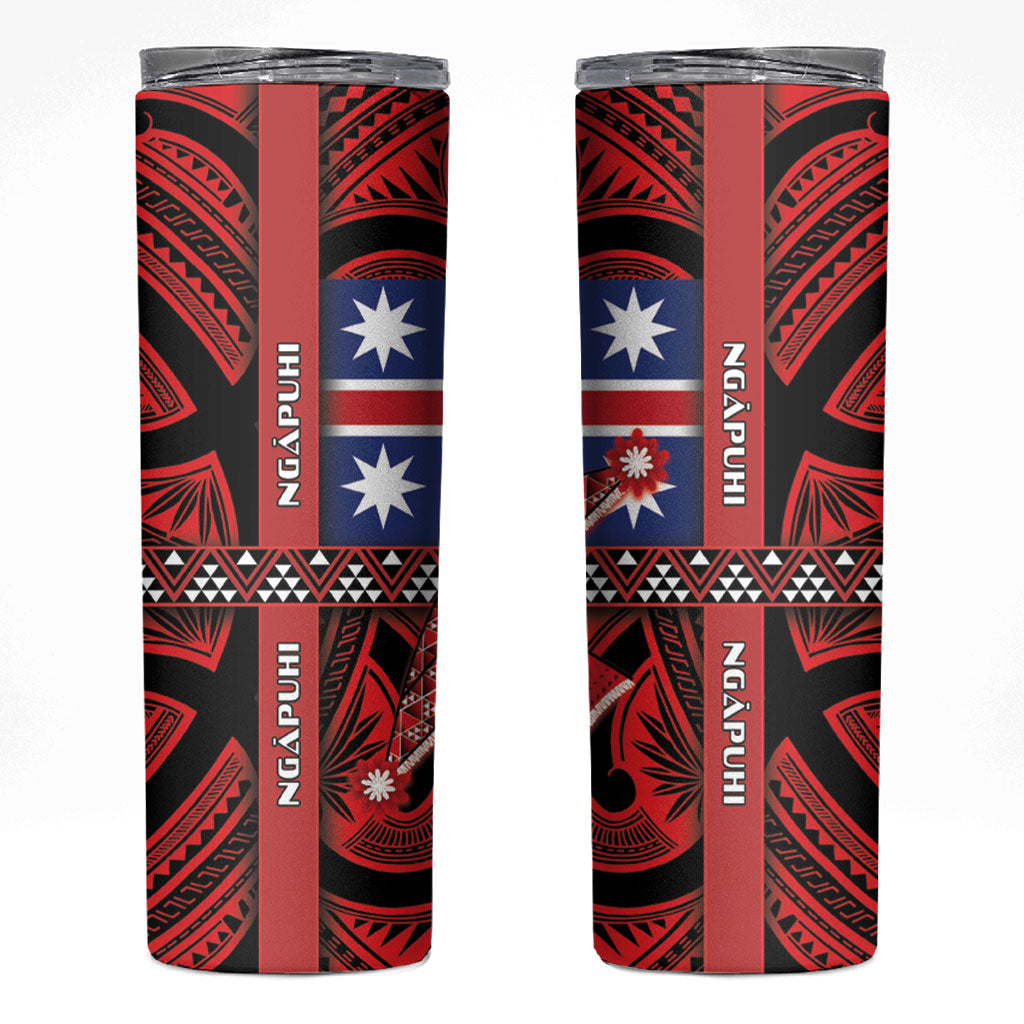 Aotearoa Iwi Ngapuhi Skinny Tumbler Tuhoronuku Kite United Tribes Flag Maori Pattern