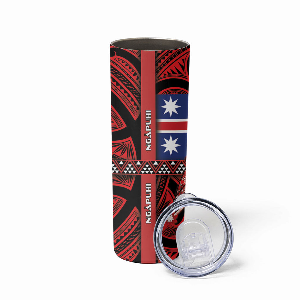Aotearoa Iwi Ngapuhi Skinny Tumbler Tuhoronuku Kite United Tribes Flag Maori Pattern